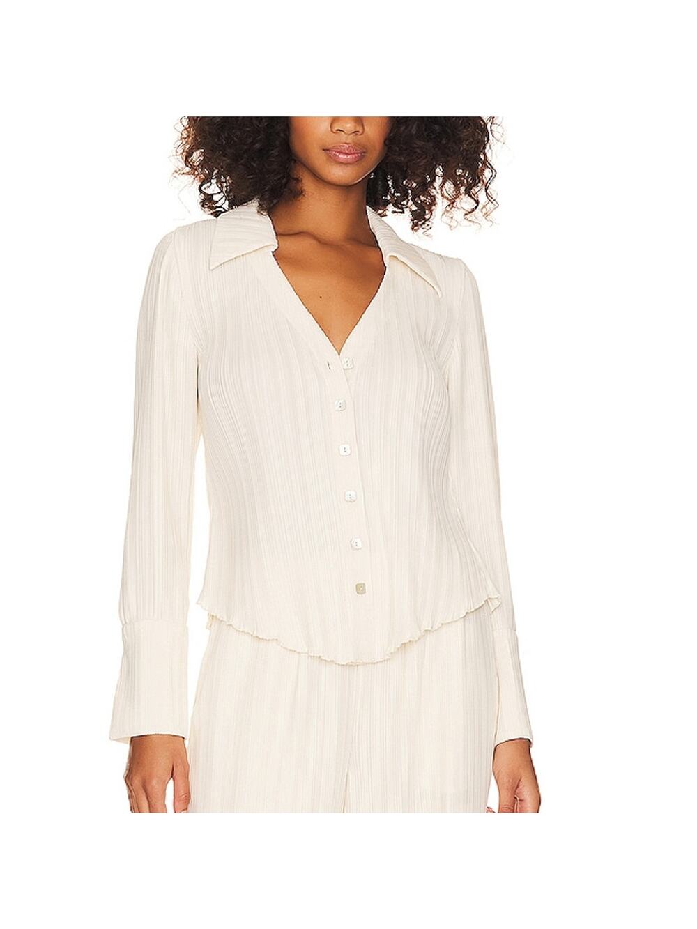 Song Of Style Pleated Buttercream Irina Blouse Size S